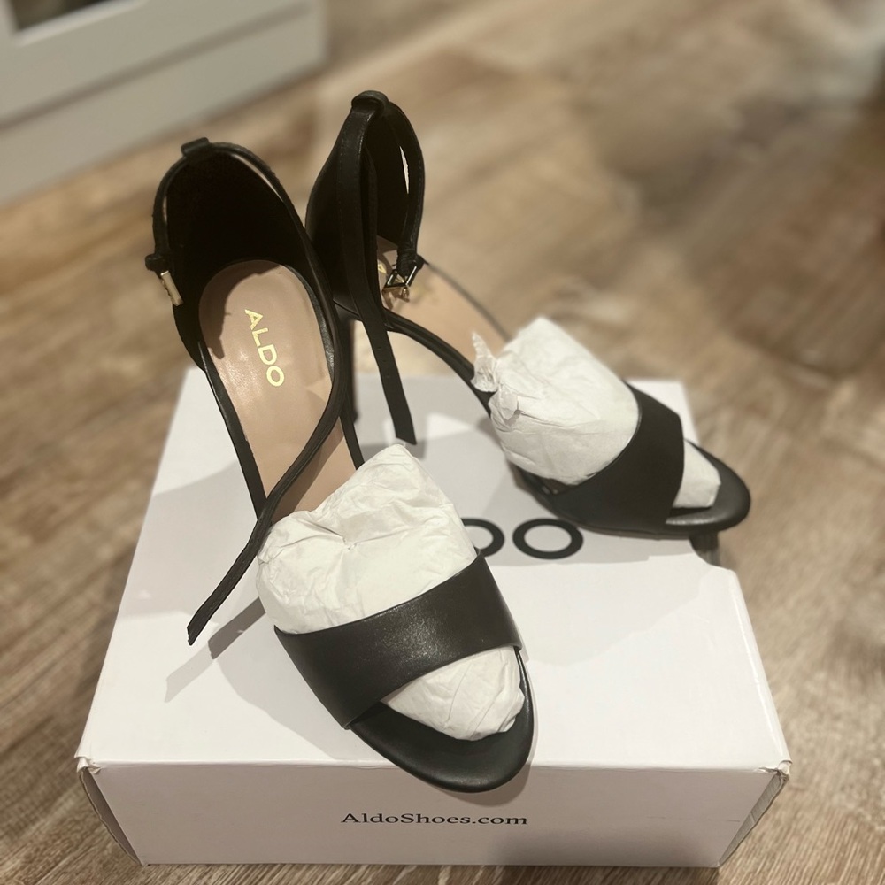Aldo Black High Heeled Sandals
